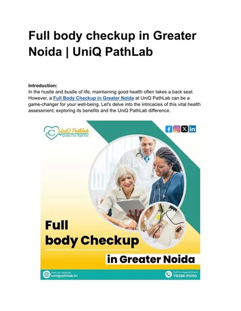 Ppt Full Body Checkup In Greater Noida Uniq Pathlab Powerpoint