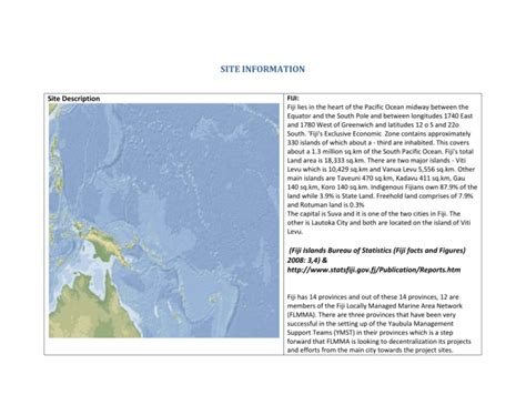 Site Summary Of Fiji S Marine Biodiversity Ecosystems