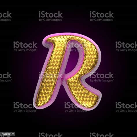 Vector Golden And Pink Letter R Stock Illustration Download Image Now Abstract Alphabet