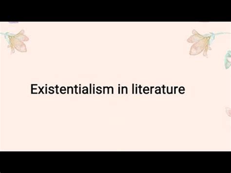 Existentialism In Literature Movement Bs English Semester Lv Punjab