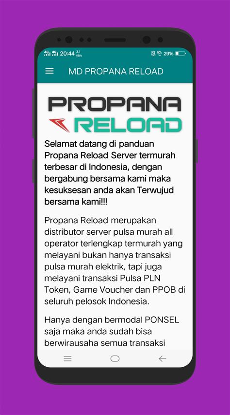 Propana Reload Master Dealer Pulsa Murah And Ppob Apk For Android Download