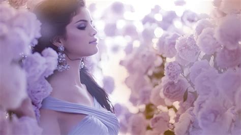 1920x1080 Resolution Selena Gomez Flowers Dress 1080p Laptop Full Hd