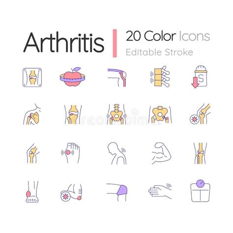 Conjunto De Iconos De Color Rgb De Artritis Ilustraci N Del Vector