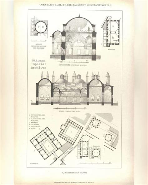 Haseki Hürrem Sultan Külliyesi çizim planı Osmanlı dönemi Istanbul