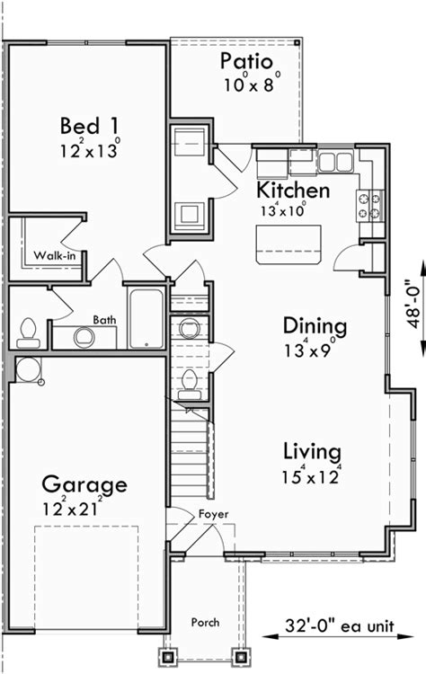 Modern Duplex House Design Prairie Style Plans D 624 Bruinier