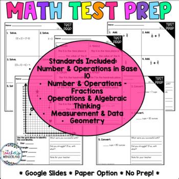 5th Grade Math Review Test Prep Interventions In Math Practice Tests