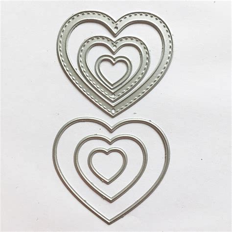 Liefde Hart Vormen Metalen Stansmessen Stencil Scr Grandado