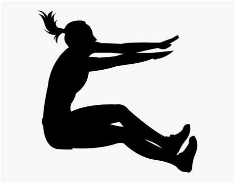 Female Long Jump Silhouette , Free Transparent Clipart - ClipartKey