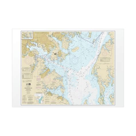 NOAA Nautical Chart 12278 Rolled Poster Chesapeake Bay Approaches To