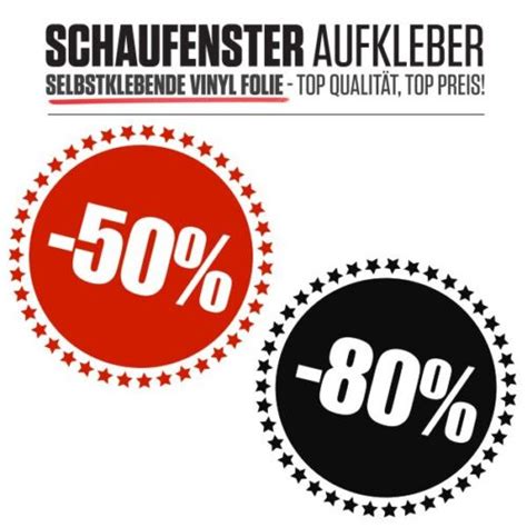 Aufkleber Folie Prozente Sterne Sale Rabatt F R Schaufenster