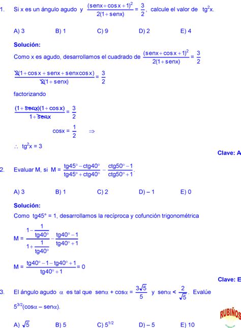 Identidades TrigonomÉtricas Problemas Resueltos Pdf