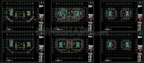 Cad Drawings Of The Floor Plan Design For A Story Twin Tower