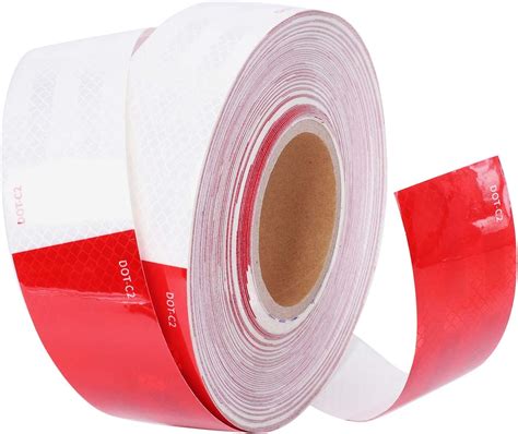 Reflective Tape 2 Inch X 150 Feet Dot C2 Reflective Safety Tape Red White Waterproof