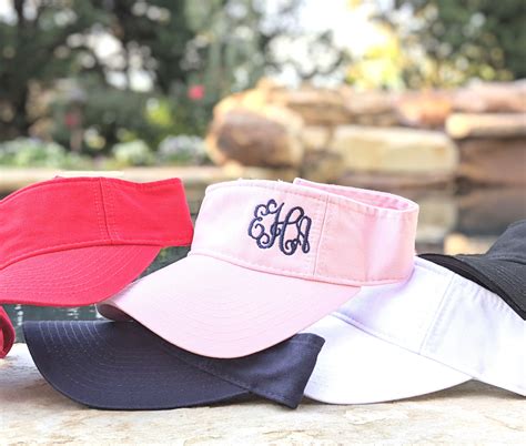 Women S Monogrammed Visor Embroidered Visor With Initials Custom