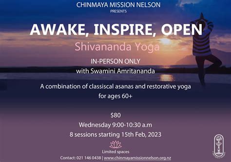 Shivananda Yoga Class In Person Chinmaya