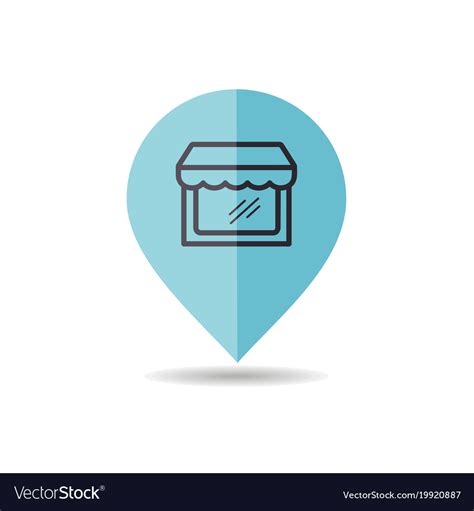 Supermarket Store Front Pin Map Icon Royalty Free Vector