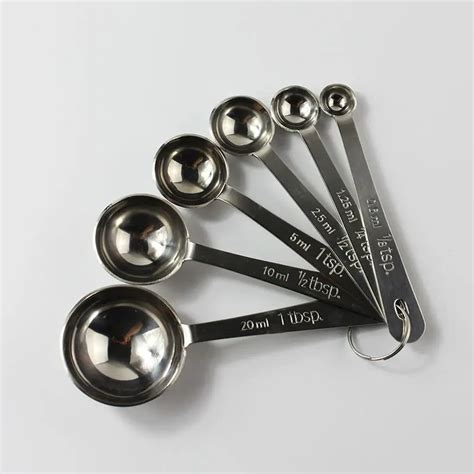 Stainless Steel Measuring Spoons Set Of 6 Accurate Spoons For Dry And Liquid Ingredients In