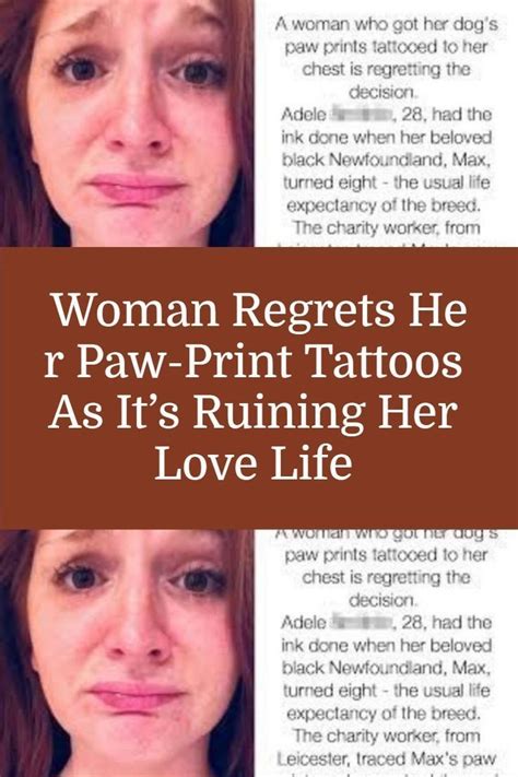 Woman Regrets Her Paw Print Tattoos As Its Ruining Her Love Life