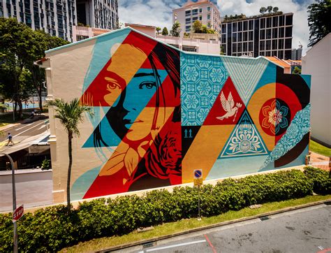 Mosaic Of Peace And Harmony Mural In Singapore Obey Giant