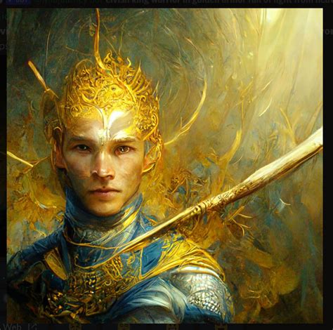 Elf In Goldenblue Armor By Dalteon On Deviantart