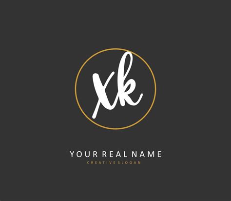 X K Xk Initial Letter Handwriting And Signature Logo A Concept Handwriting Initial Logo With