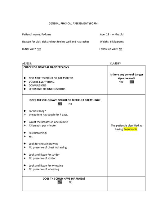 General Physical Assessment And Review Of The Systems General