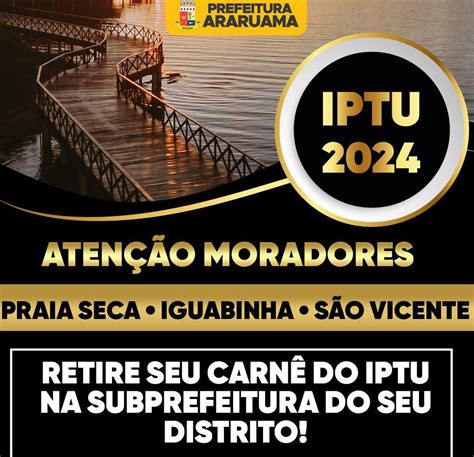 Prefeitura de Araruama começa a disponibilizar o carnê do IPTU 2024