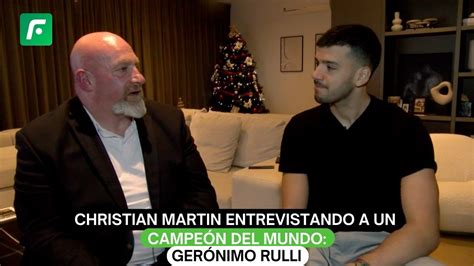 Christian Martin entrevistando a un campeón del mundo Gerónimo Rulli