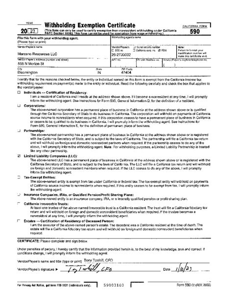 Fillable Online California Tax Withholding Notice Fax Email Print