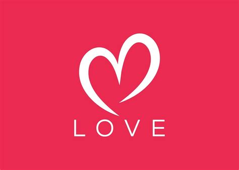 Minimalist Love Logo Design Vector Template Creative Red Heart Shape Logo 40138061 Vector Art