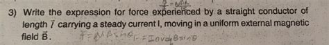 On What Factors Does The Force Experienced By A Current Carrying Conductor Placed In A Uniform