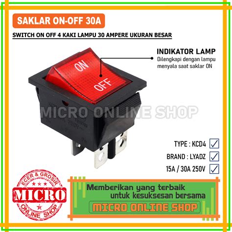 Switch On Off Ampere Pin Besar Lampu Saklar On Off A Kaki