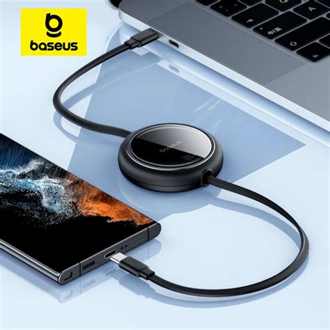 베이스어스 Baseus 개폐식 Usb C 케이블 맥북 아이패드 고속 충전기 케이블 아이폰 15 플러스 프로 맥스 샤오미 삼성용 100w 위시버킷