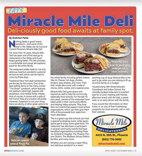 Miracle Mile Deli: Deli-ciously Good Food Awaits at Family Spot - Epic Kids