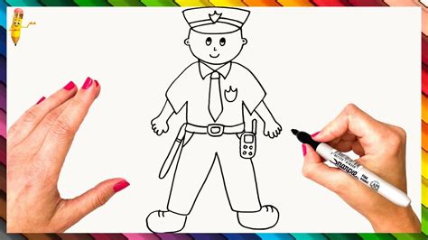 How To Draw A Policemen Step By Step 👮 Policemen Drawing Easy Easy