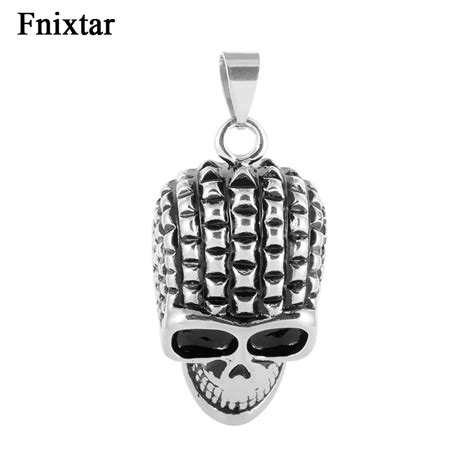 Fnixtar Punk Style Jewelry T New Fashion Stainless Steel Skull Pendant For Men Boys Jewelry