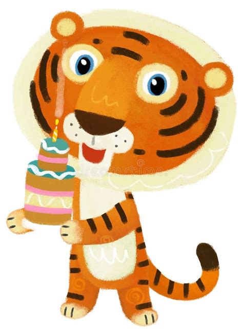 Cenas De Desenho Animado Feliz Garotinho Tigre Se Divertindo