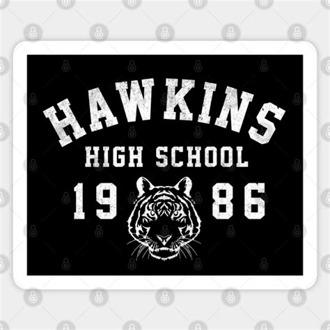 Hawkins High School 1986 - vintage logo - Hawkins High School - Sticker ...