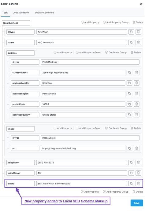 Local Schema Template For Seo