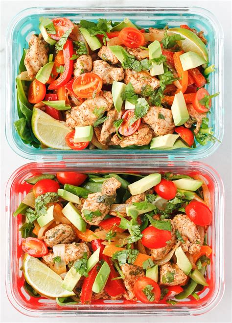 Sheet Pan Chicken Fajita Meal Prep Bowls Smile Sandwich