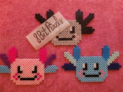 Axolotl Perler Bead Art Ornaments Etsy