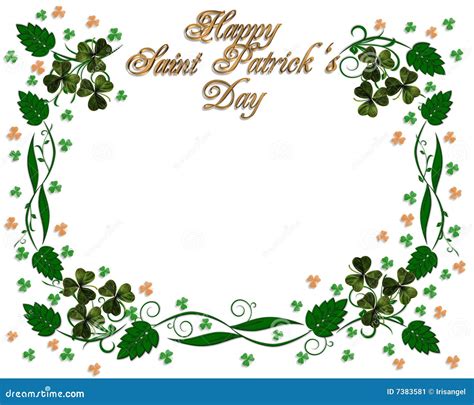 St Pattys Day Shamrocks Border Stock Illustration Illustration Of