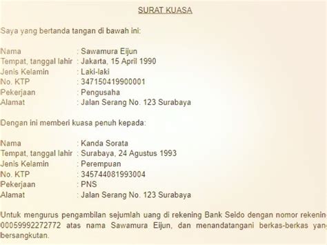 Detail Posisi Materai Pada Surat Kuasa Koleksi Nomer 56