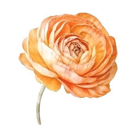 Premium AI Image | A watercolor drawing of a flower with a stem and a flower in the center.