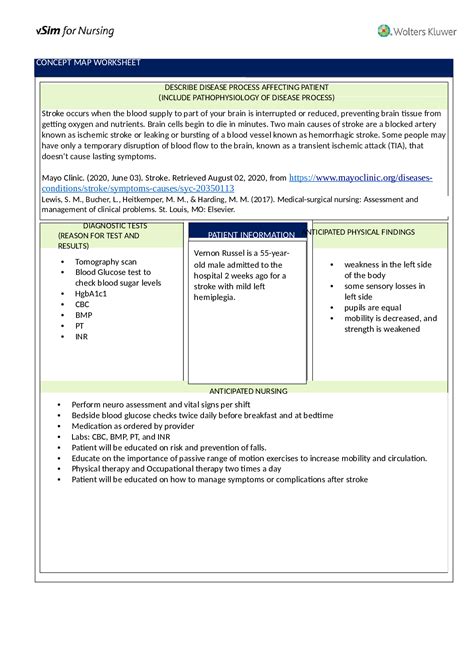 Nursing 341 Vsim Vernon Russell Browsegrades