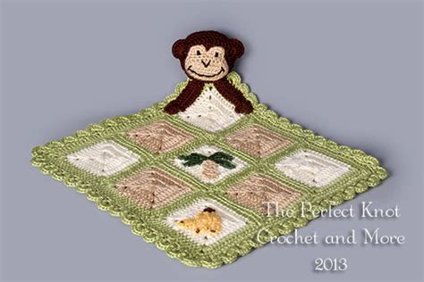 PDF Crochet Pattern File Monkey Lovey Security Blanket Etsy