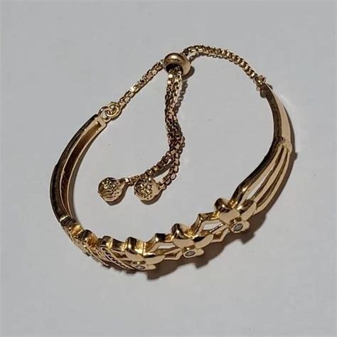 Golden Wedding 2 12Inch Brass Round Gold Plated Imitation Bracelet At