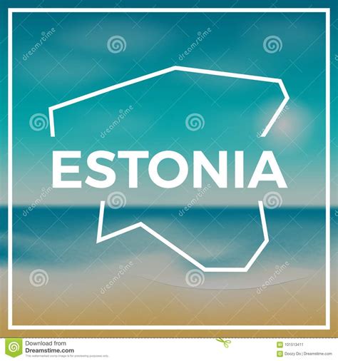 Estonia Map Rough Outline Against the Backdrop of. Stock Vector - Illustration of outline, color ...