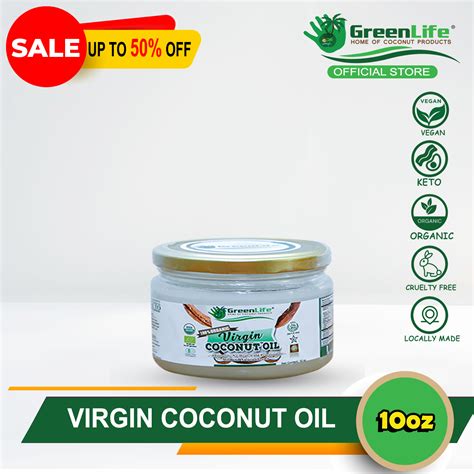 Greenlife 100 Organic Virgin Coconut Oil 10oz Vco Cold Pressed Food Grade Export Quality