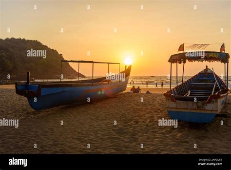 Sunset On Kudle Beach In Gokarna India Stock Photo Alamy